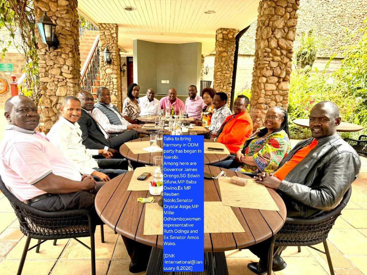 Talks to Bring harmony in ODM Party Has begun in Nairobi.