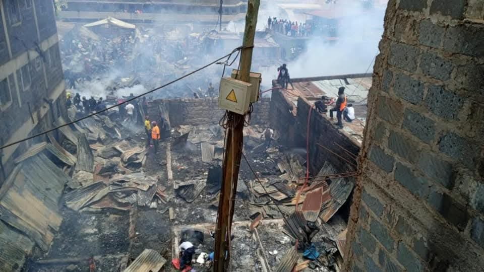 Midnight Inferno Razes Five Rental Houses in Kawangware, No Casualties Reported.