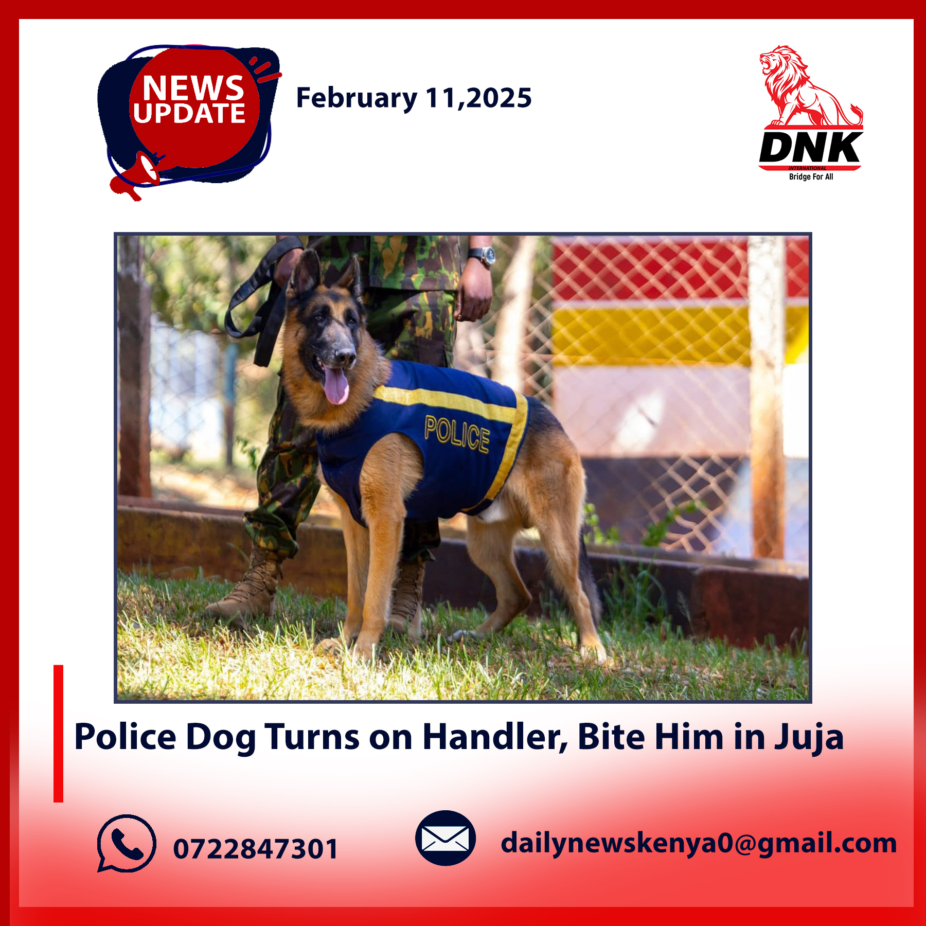 Police Dog Turns on Handler, Bite Him in Juja