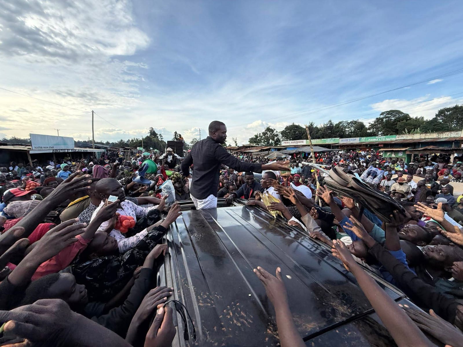 Sifuna shops in Naitiri as he lands in Bungoma