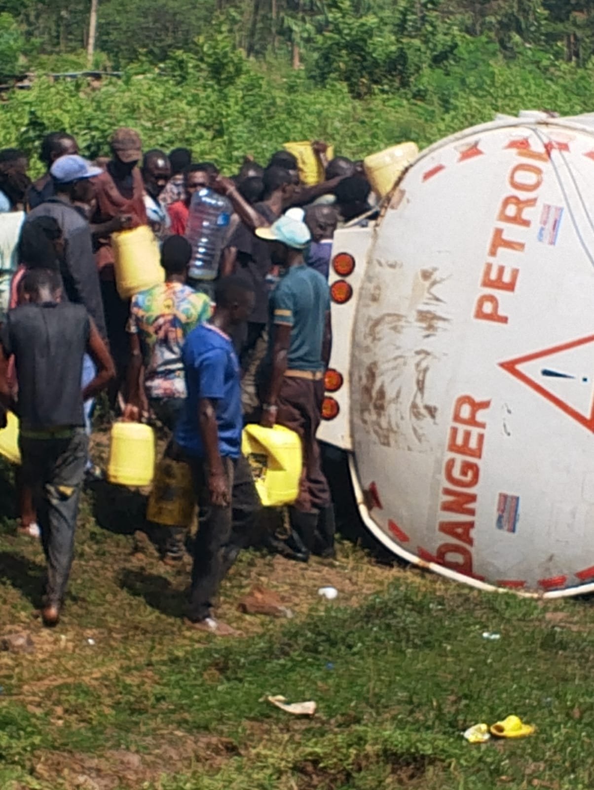 Fuel Tanker Overturns Near Malaba