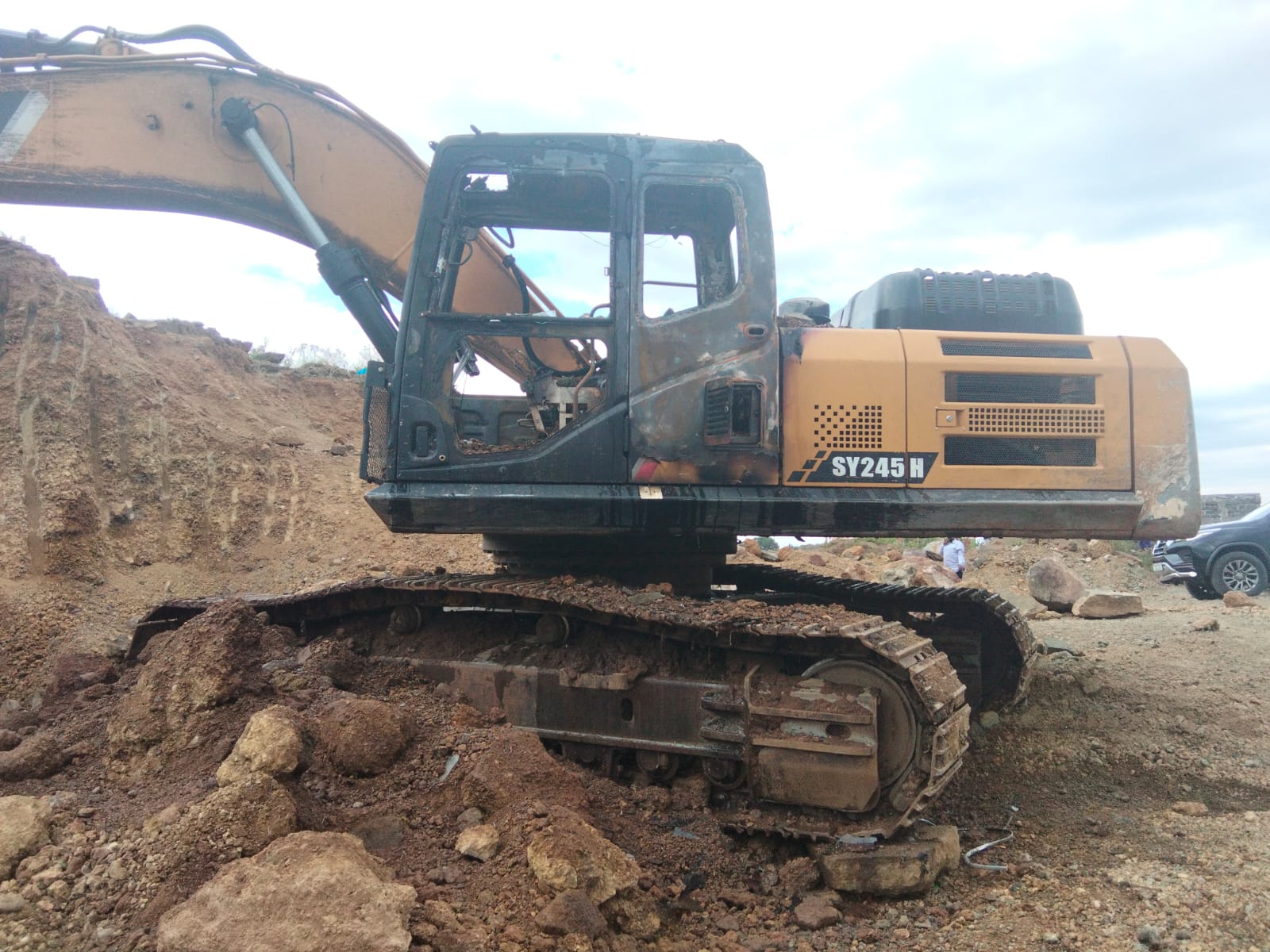 Nakuru County Government excavator cabin burnt in suspected arson